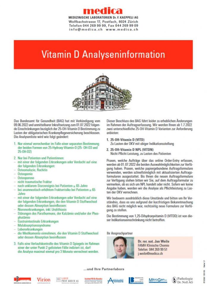 Vitamin D Analyseinformation